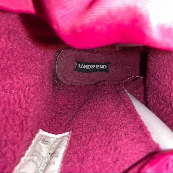 Lands End Girls Pink Purple Snow Winter Boots Size 1 GUC - Picture 8 of 8